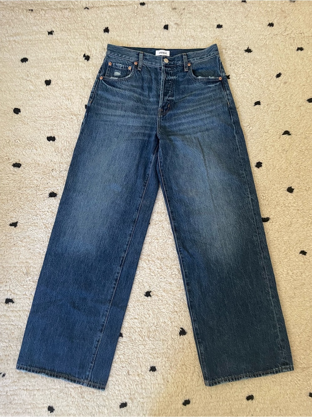 pistola Tate Blue High-Rise Wide Leg Jeans